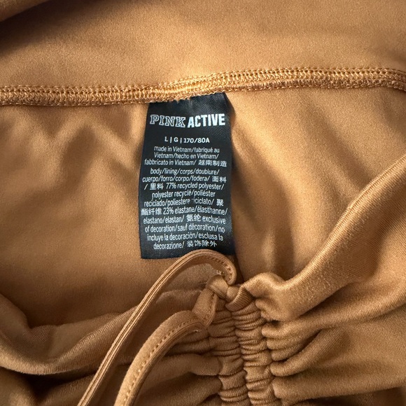 Women's PINK Active Mustard Brown High-Waisted Pants/Leggings, Sz L - Picture 2 of 4